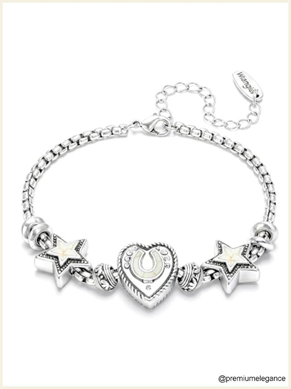 Silver & 14K Gold Plated Charm Bracelet with Turquoise | Sliding Western